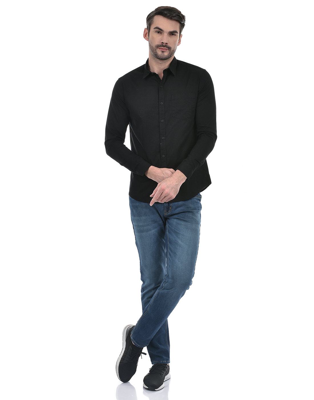 Numero Uno Men Solid Black Shirt